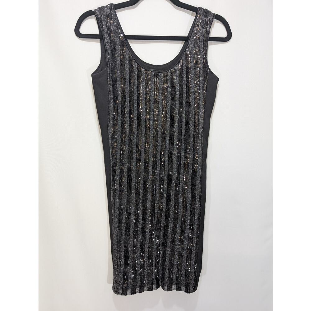 Aqua Black Sequin Sheath Dress Size Small